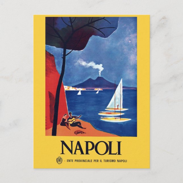 Vintage Naples Italy Travel Postcard (Front)