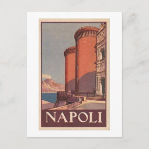 Vintage Naples Italy Travel Poster postcard Napoli