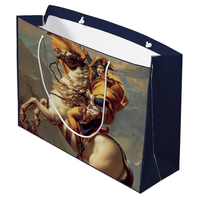 Vintage Napoleon Crossing the Alps Large Gift Bag (Back Angled)