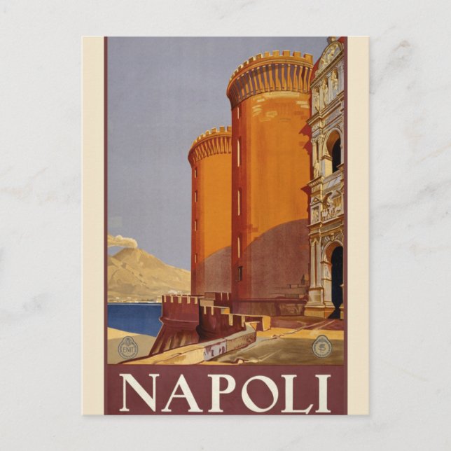 Vintage Napoli Travel Advertisement Europe Tourism Postcard (Front)