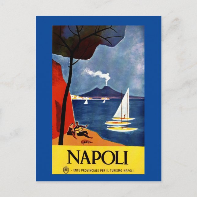 Vintage Napoli Travel Love Romance Postcard (Front)