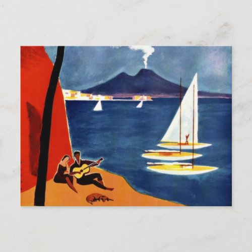 Vintage Napoli Travel Love Romance Postcard