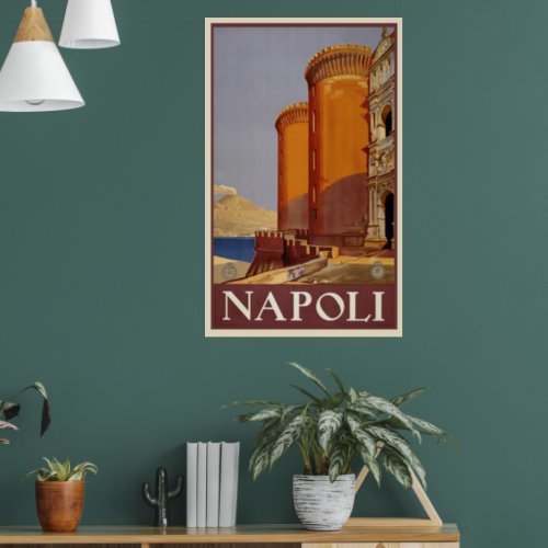 Vintage Napoli  Travel  Poster