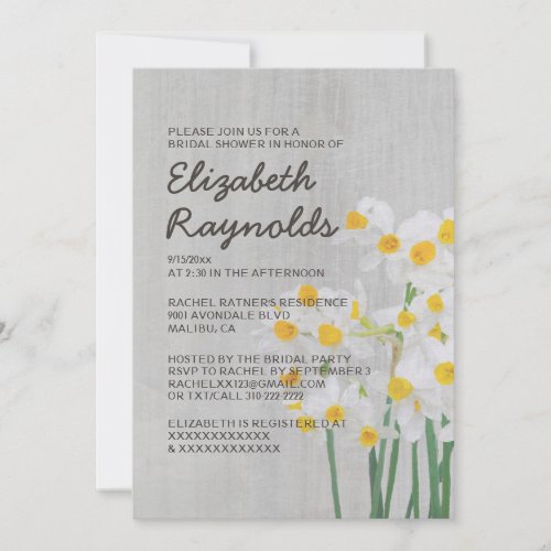 Vintage Narcissus Bridal Shower Invitations