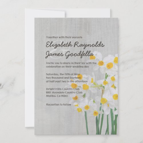 Vintage Narcissus Wedding Invitations