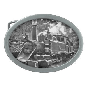 Vintage Narrow Gauge Steam Railway Oval Belt Buckle