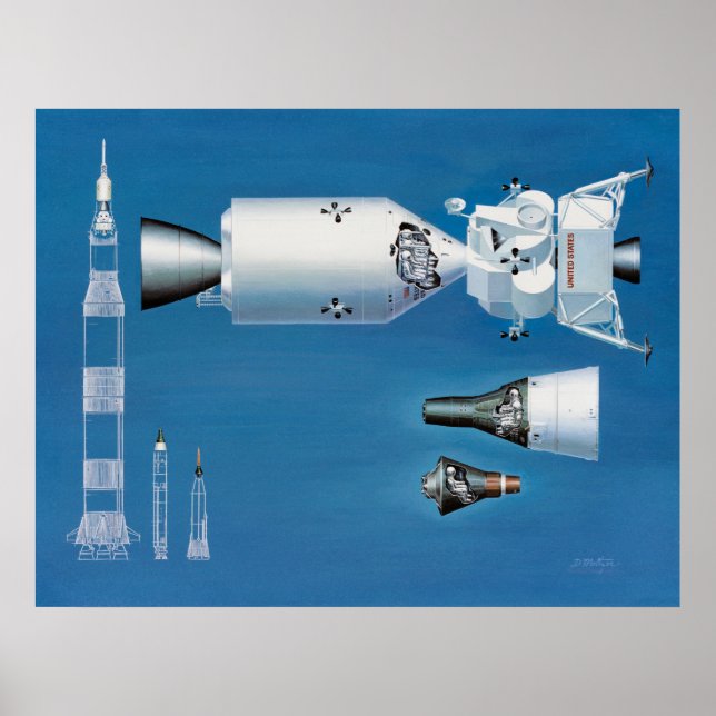 Vintage NASA Spacecraft and Rockets Poster (Front)