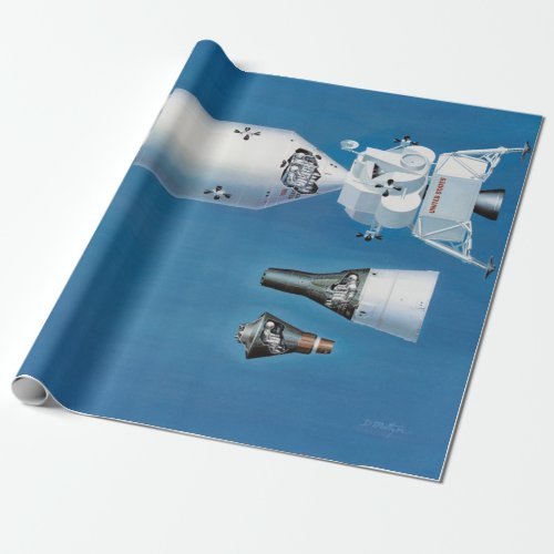 Vintage NASA Spacecraft and Rockets Wrapping Paper