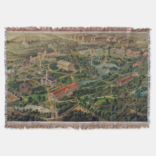 Vintage Nashville Centennial Park Map 1897 Throw Blanket