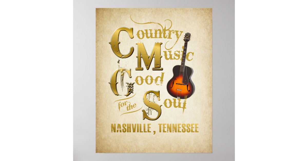 Vintage Nashville Country Music Poster | Zazzle.com