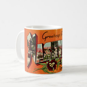 Vintage Nashville Greeting Orange Mug