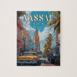 Vintage Nassau Bahamas - Classic Tropical Jigsaw Puzzle