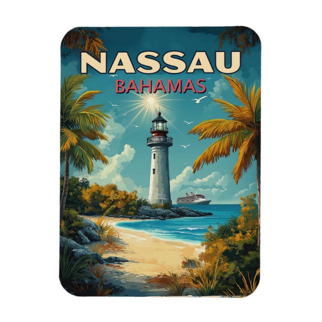 Vintage Nassau Bahamas  Magnet (Vertical)
