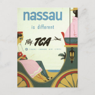 Vintage Nassau Bahamas Travel Postcard