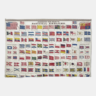 Vintage National Flags Chart - created 1863 Towel