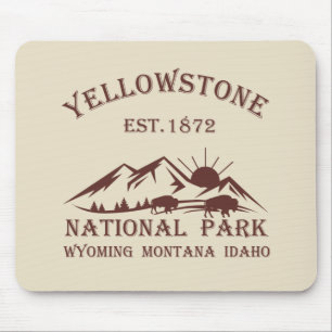 Vintage National Park Yellowstone Mouse Pad