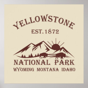 Vintage National Park Yellowstone Poster