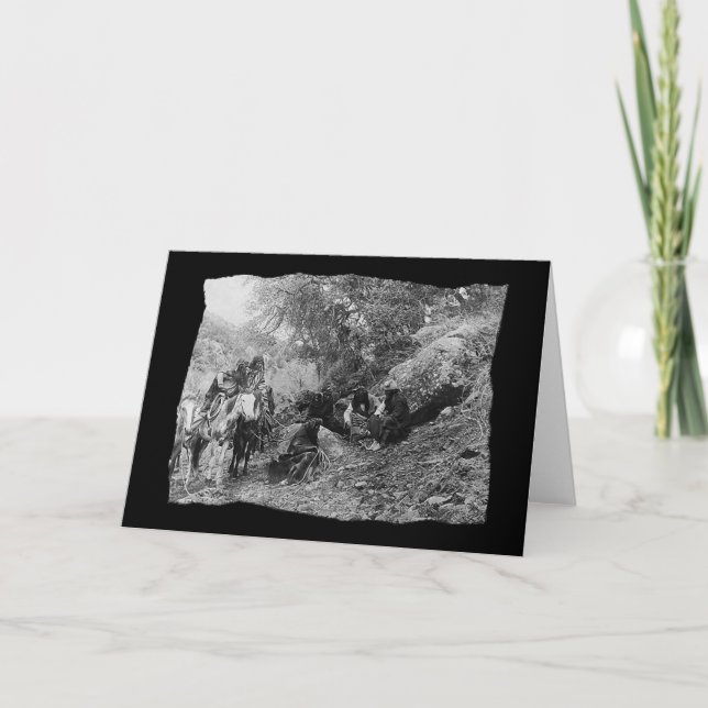 Vintage Native American Apache Storytelling Card (Front)