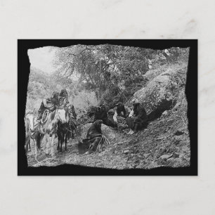 Vintage Native American Apache Storytelling Postcard