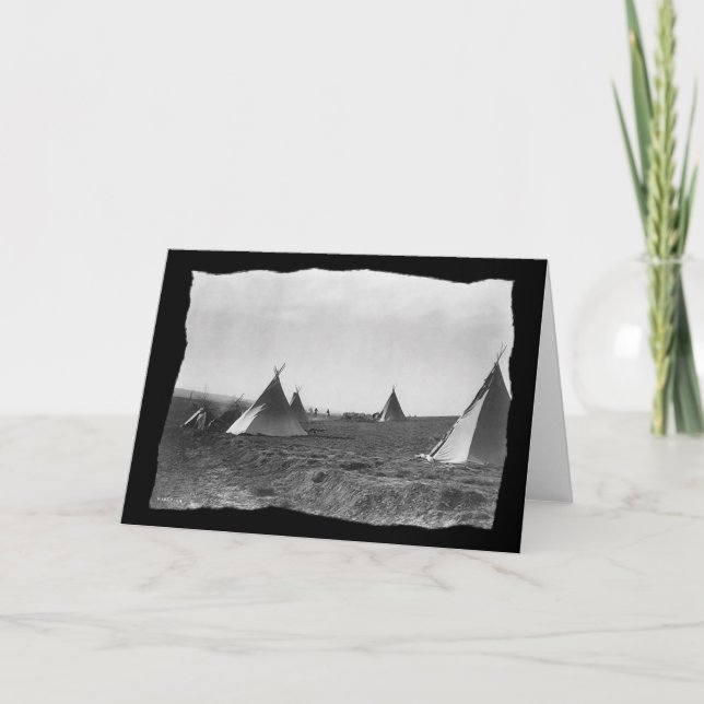 Vintage Native American Apache Tipis Card (Front)