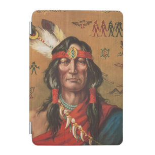 Vintage Native American Chief Portrait Art iPad Mini Cover