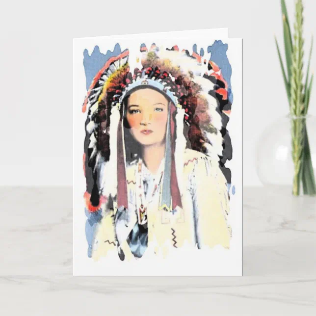 Vintage Native American Greeting Card Zazzle