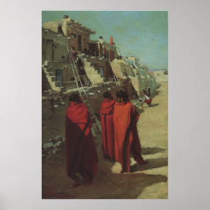 Vintage Native American, Hopi Pueblo by Louis Akin Poster