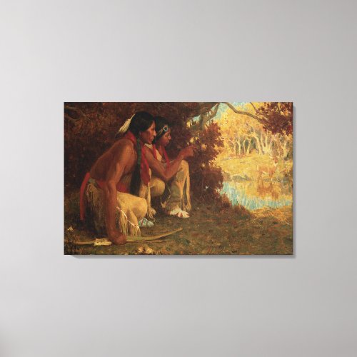 Vintage Native American Hunting for Deer by Couse Canvas Print