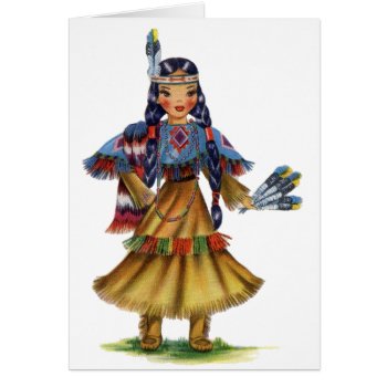 Vintage Native American In Traditional Dress by HolidayBug at Zazzle