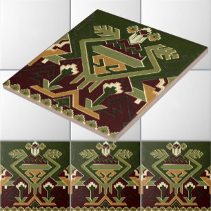 Vintage Native American Indian Southwest Pattern Ceramic Tile