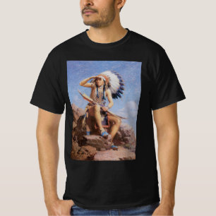 Vintage Native American Indian, The Scout by Leigh T-Shirt
