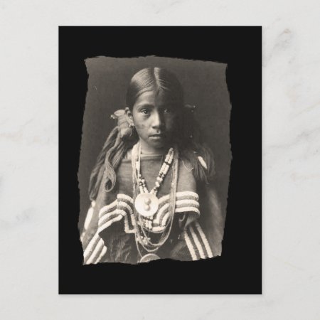 Vintage Native American Jicarilla Apache Girl In F Postcard