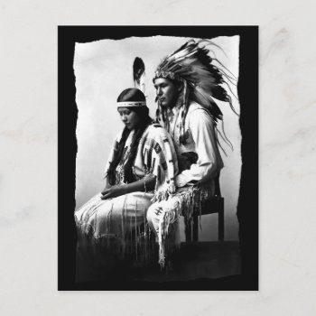 Vintage Native American Love Couple Bannock Tribe  Announcement Postcard by GranniesAttic at Zazzle