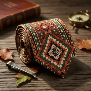 Vintage Native American Pattern Neck Tie