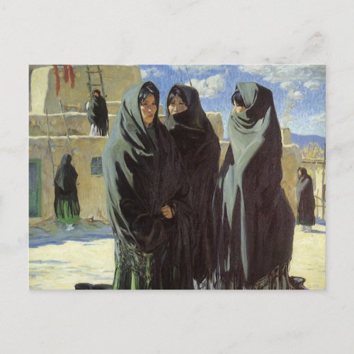 Vintage Native American Taos Girls by Walter Ufer Postcard