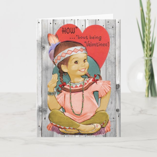 Vintage Native American Valentine's Day Card (Front)