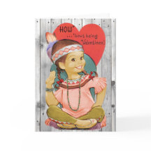 Vintage Native American Valentine's Day Card