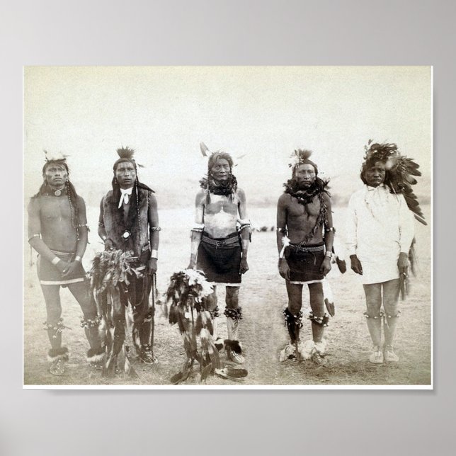 Vintage Native American Warrior Group Poster (Front)