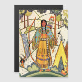 Vintage Native American Woman Village Forest (Front/Back)