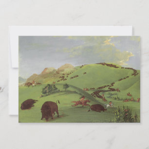 Vintage Native Americans, Buffalo Chase by Catlin