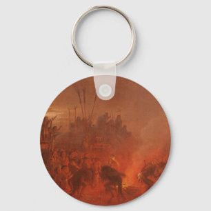 Vintage Native Americans, Buffalo Dance by Wimar Keychain