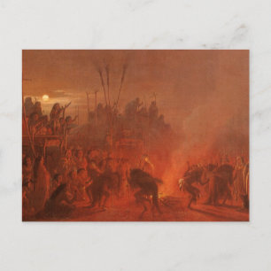 Vintage Native Americans, Buffalo Dance by Wimar Postcard