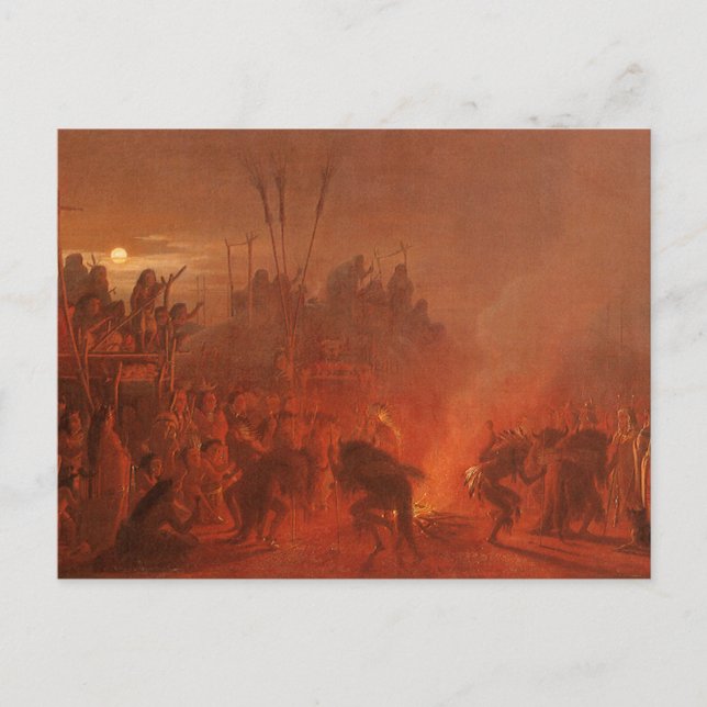 Vintage Native Americans, Buffalo Dance by Wimar Postcard (Front)