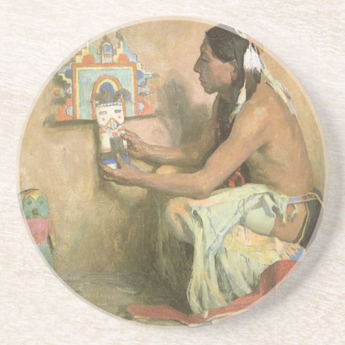 Vintage Native Americans Hopi Katchina by Couse Drink Coaster