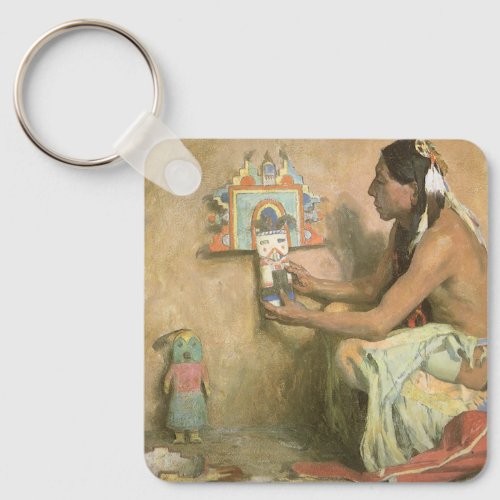 Vintage Native Americans Hopi Katchina by Couse Keychain