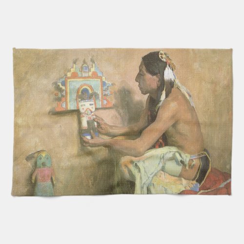 Vintage Native Americans Hopi Katchina by Couse Kitchen Towel
