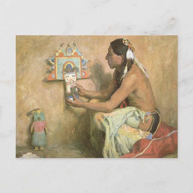 Vintage Native Americans, Hopi Katchina by Couse Postcard (Front)