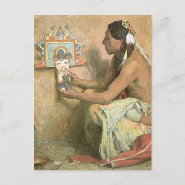 Vintage Native Americans, Hopi Katchina by Couse Postcard (Front)