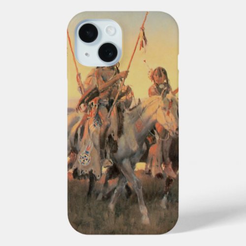 Vintage Native Americans Piegans by CM Russell iPhone 15 Case