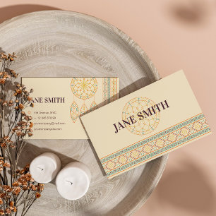 Vintage Native Dream Catcher Boho Chic Monogram Business Card